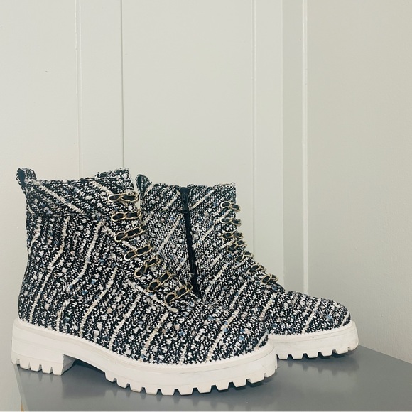 Cecelia New York Chance Hiker Boots -Pearl Black Tweed - Picture 8 of 8